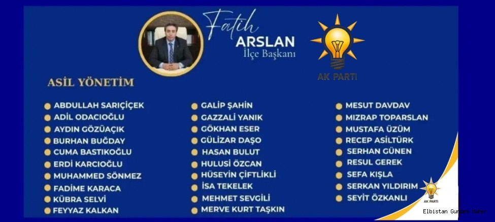 İşte AK Parti Yeni Yönetim Listesi