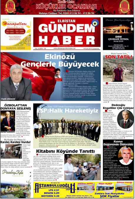 ELBİSTAN GÜNDEM HABER 54. SAYIMIZ