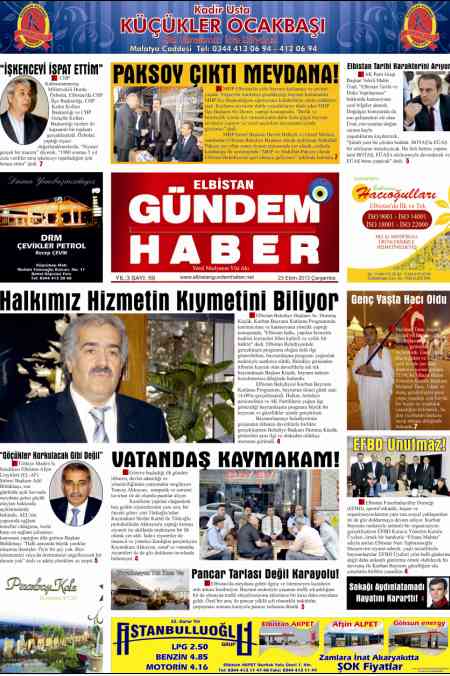 ELBİSTAN GÜNDEM HABER 59. SAYIMIZ